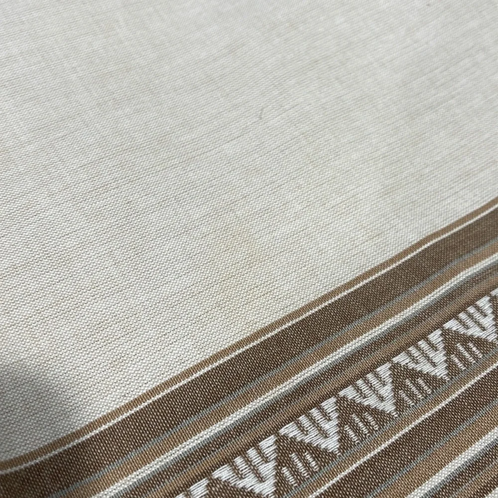 Crate & Barrel Ashi Napkins Desert sand Aztec geometric pattern cotton